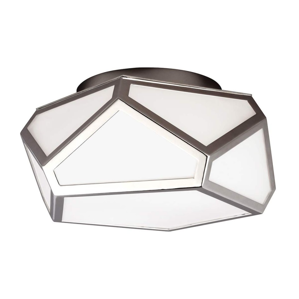 Diamond 2 light plafond polished nickel 32.1cm