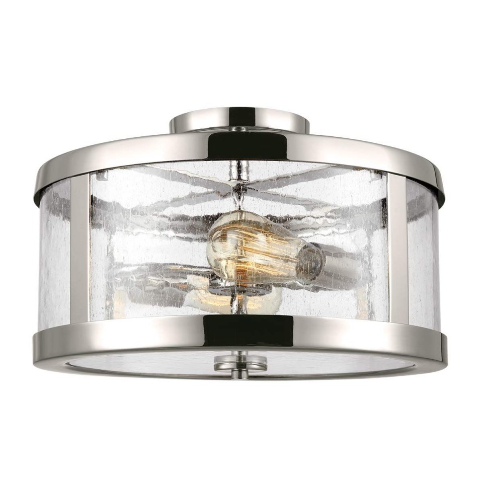 Harrow 2 light semi-flush plafond polished nickel 38.1cm