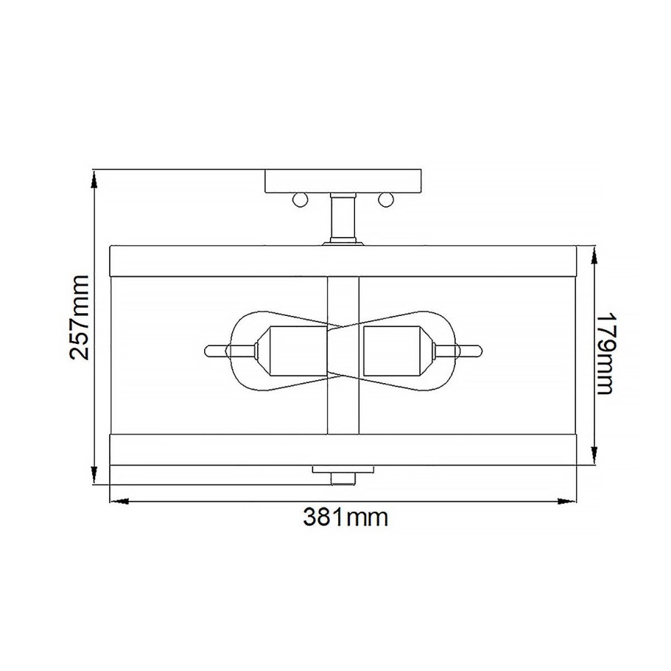 Harrow 2 light semi-flush plafond polished nickel 38.1cm