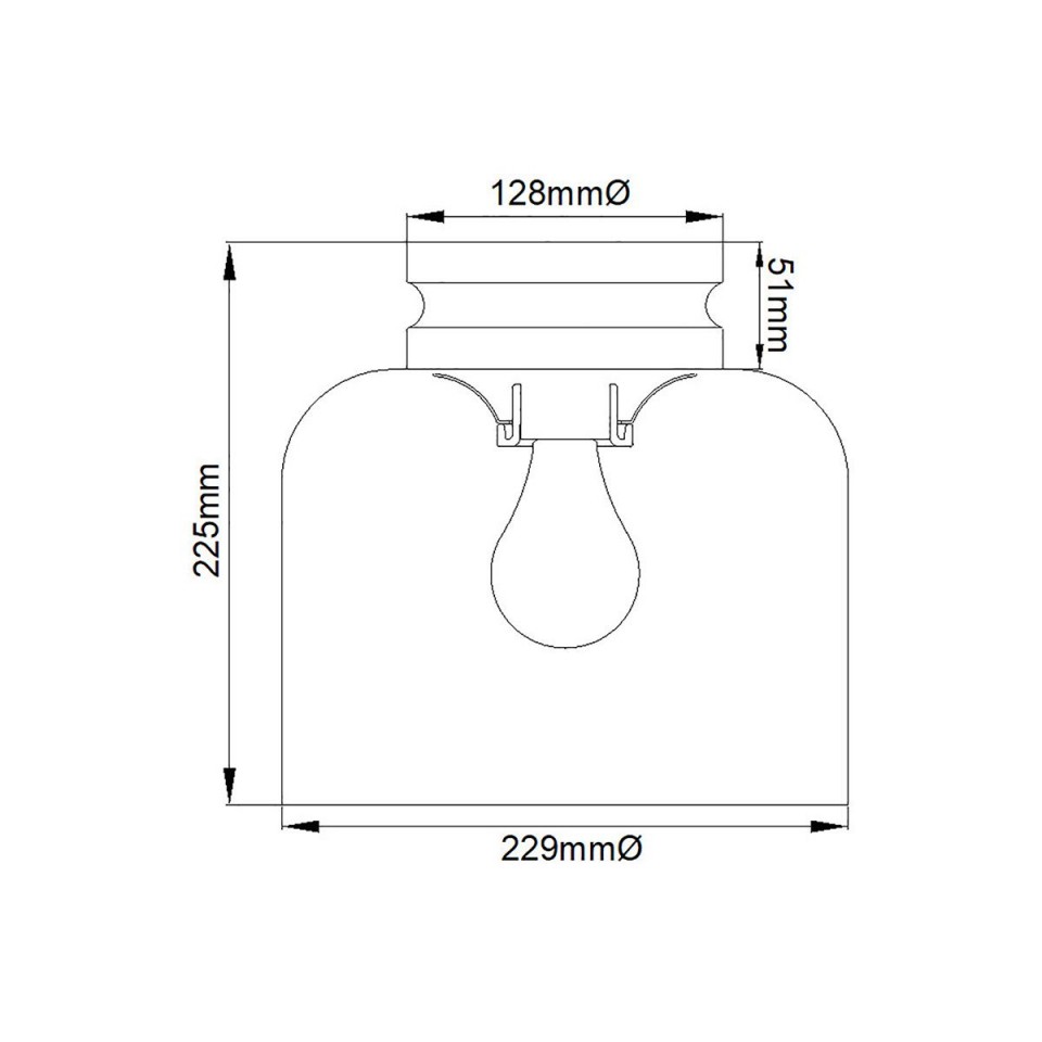 Hounslow 1 light plafond burnished brass 22.9cm