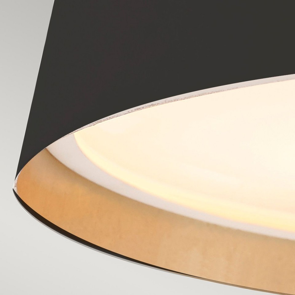 Asher 3 light plafond midnight black/gold 36.8cm