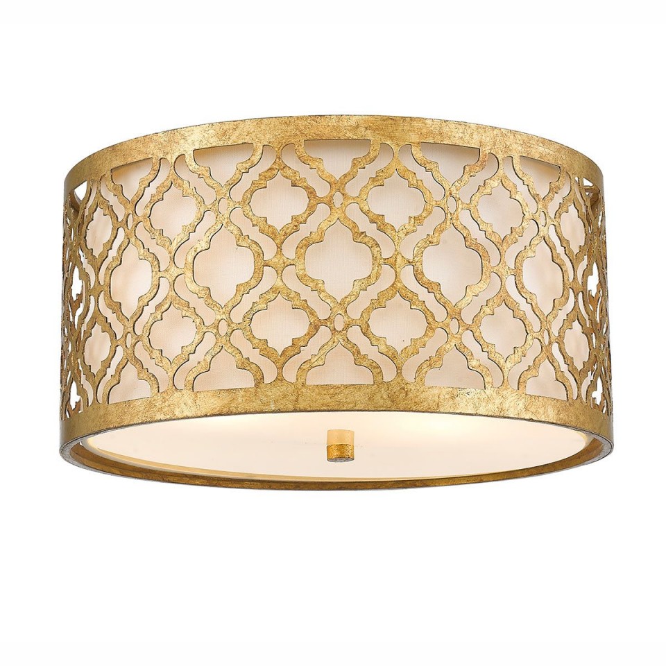 Arabella 2 light plafond distressed gold 40.6cm