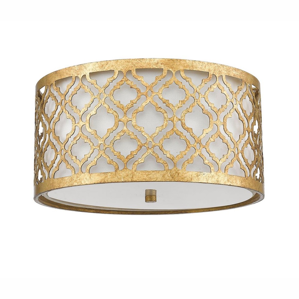 Arabella 2 light plafond distressed gold 40.6cm