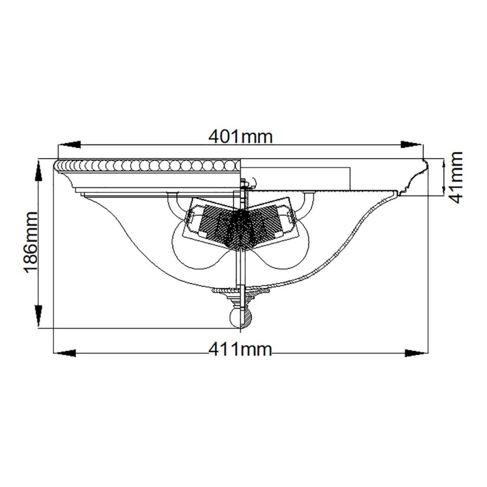 Cambridge 2 plafond polerad mässing 41.1cm