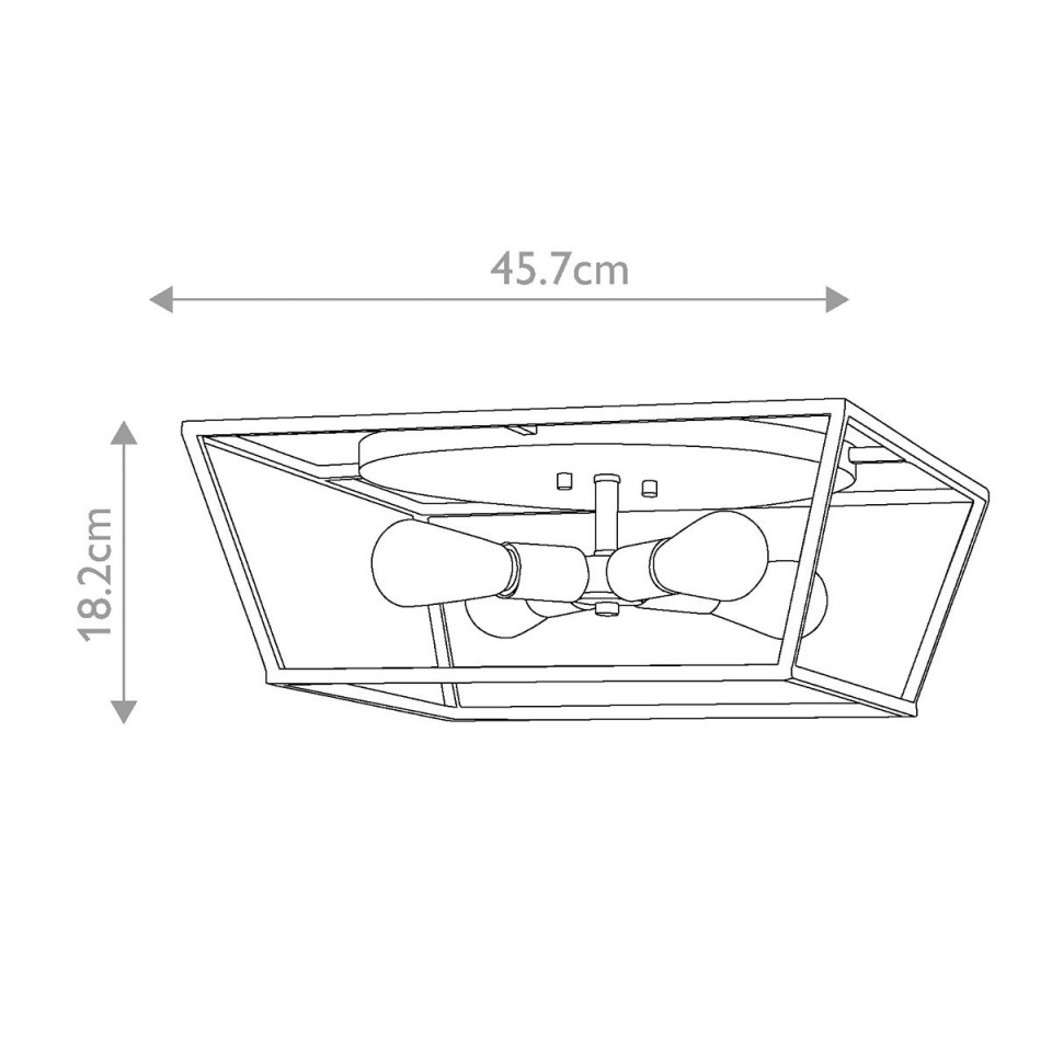 Fulton 4 plafond brons/mässing 45.7cm