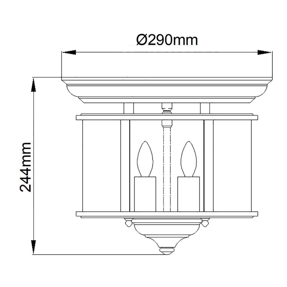 Gentry 3 plafond polerad mässing 29cm