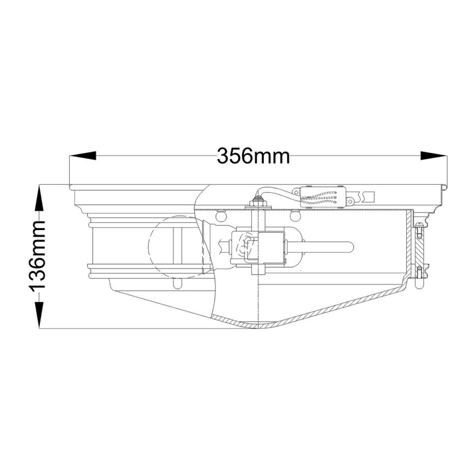 Hadley 3 plafond IP44 borstad brons 35.6cm