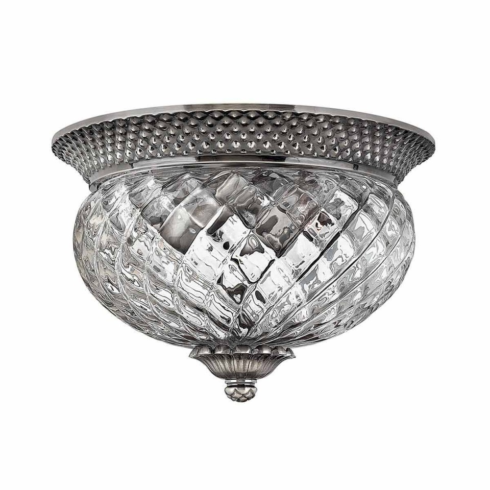 Plantation 2 light small plafond polished antique nickel 30.5cm