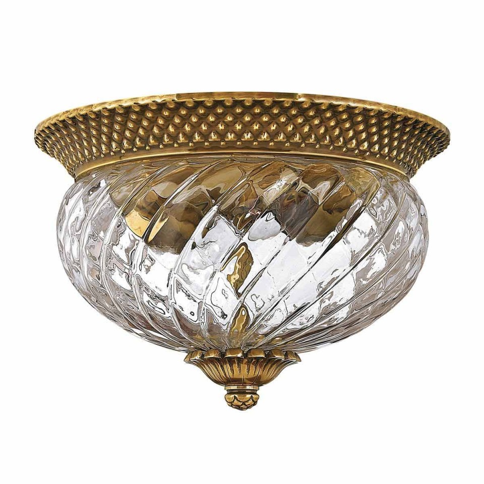 Plantation 2 light plafond burnished brass 30.5cm