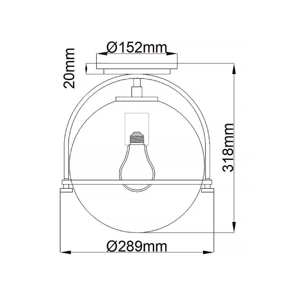 Somerset 1 light plafond black/clear 31.8cm