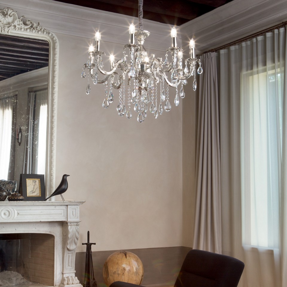 IMPERO Chandelier SP8 Silver 75cm