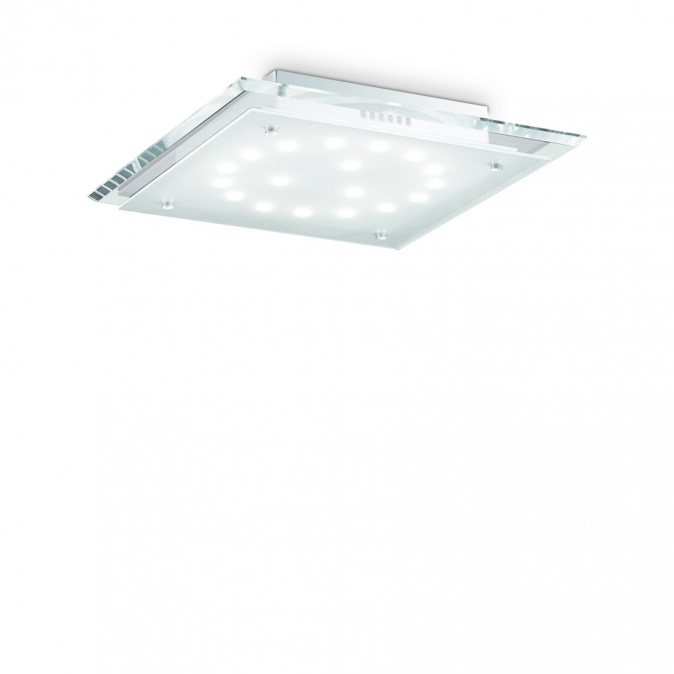 PACIFIC Plafond  LEDPL18 Krom/Glas 38cm