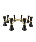 Cairo Chandelier Black Gold/White Gold 115cm