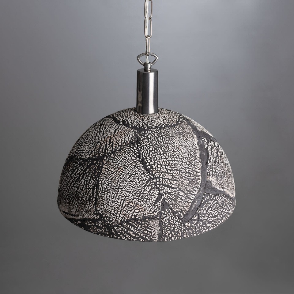 Kauri Ceiling Lamp Ceramic Black Clay 37cm