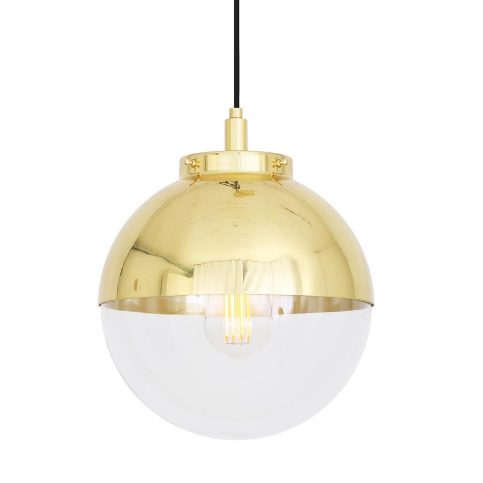 Mica Bathroom/Outdoor Ceiling Light Brass/Glass 26 cm IP44