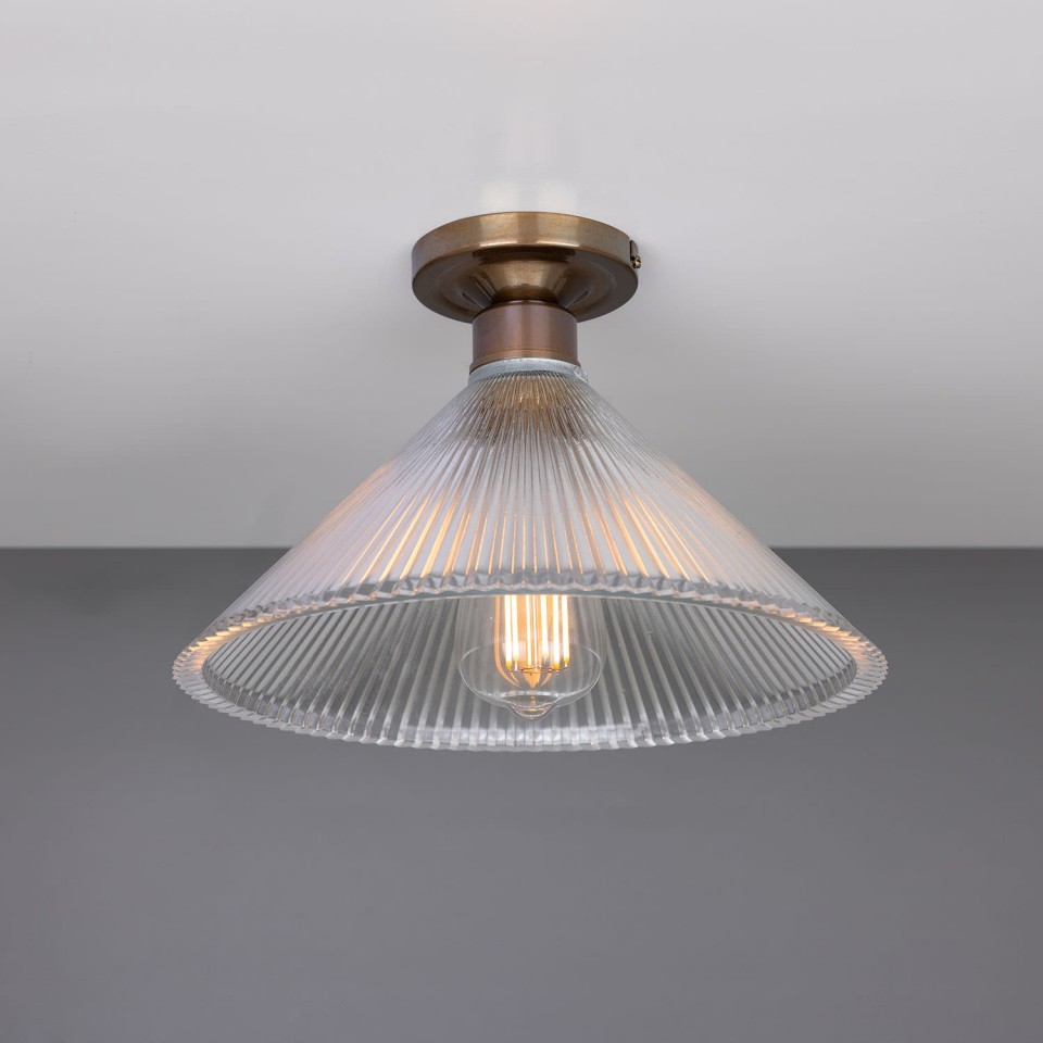 Hanoi Flush Fitting Light Brass/Glass 30 cm