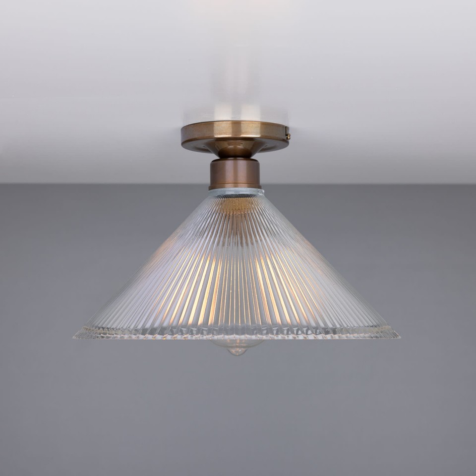 Hanoi Flush Fitting Light Brass/Glass 30 cm