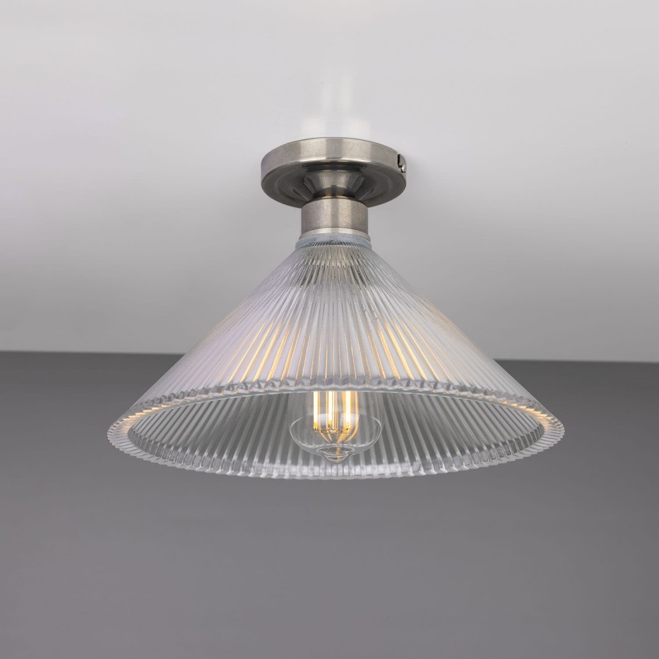 Hanoi Flush Fitting Light Brass/Glass 30 cm