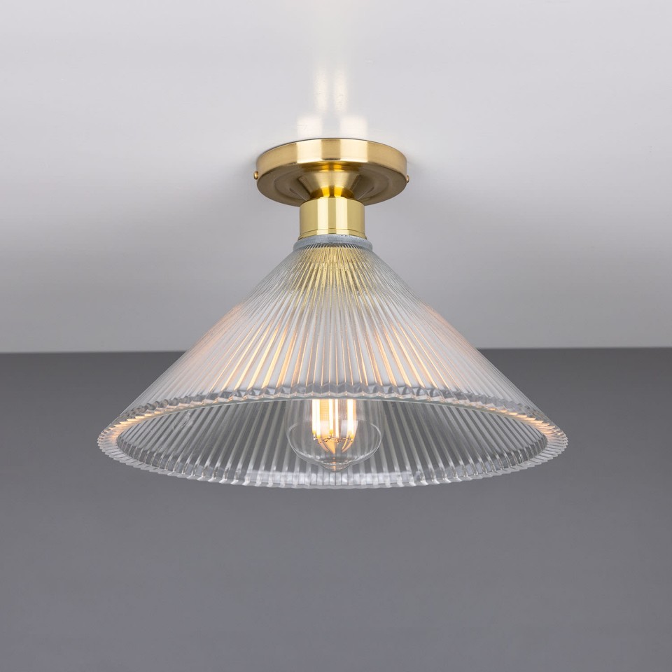 Hanoi Flush Fitting Light Brass/Glass 30 cm