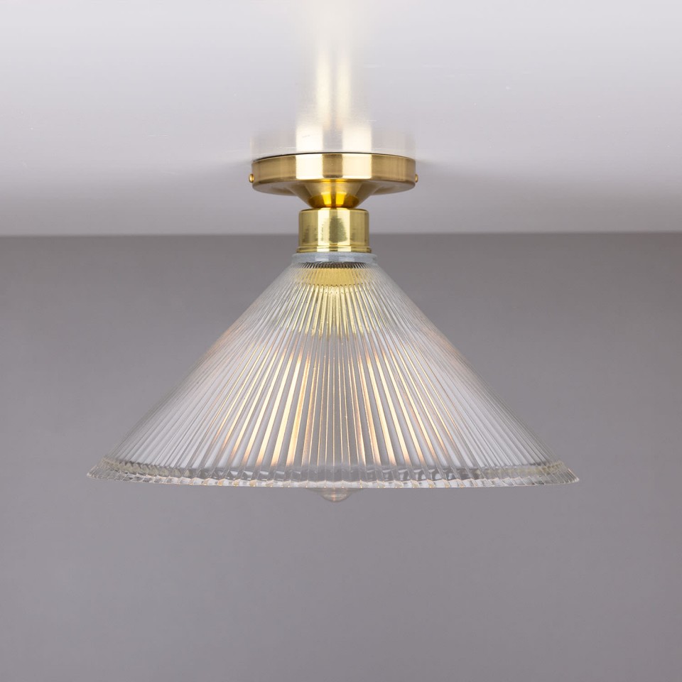 Hanoi Flush Fitting Light Brass/Glass 30 cm