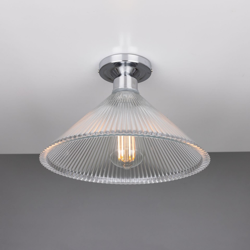 Hanoi Flush Fitting Light Brass/Glass 30 cm