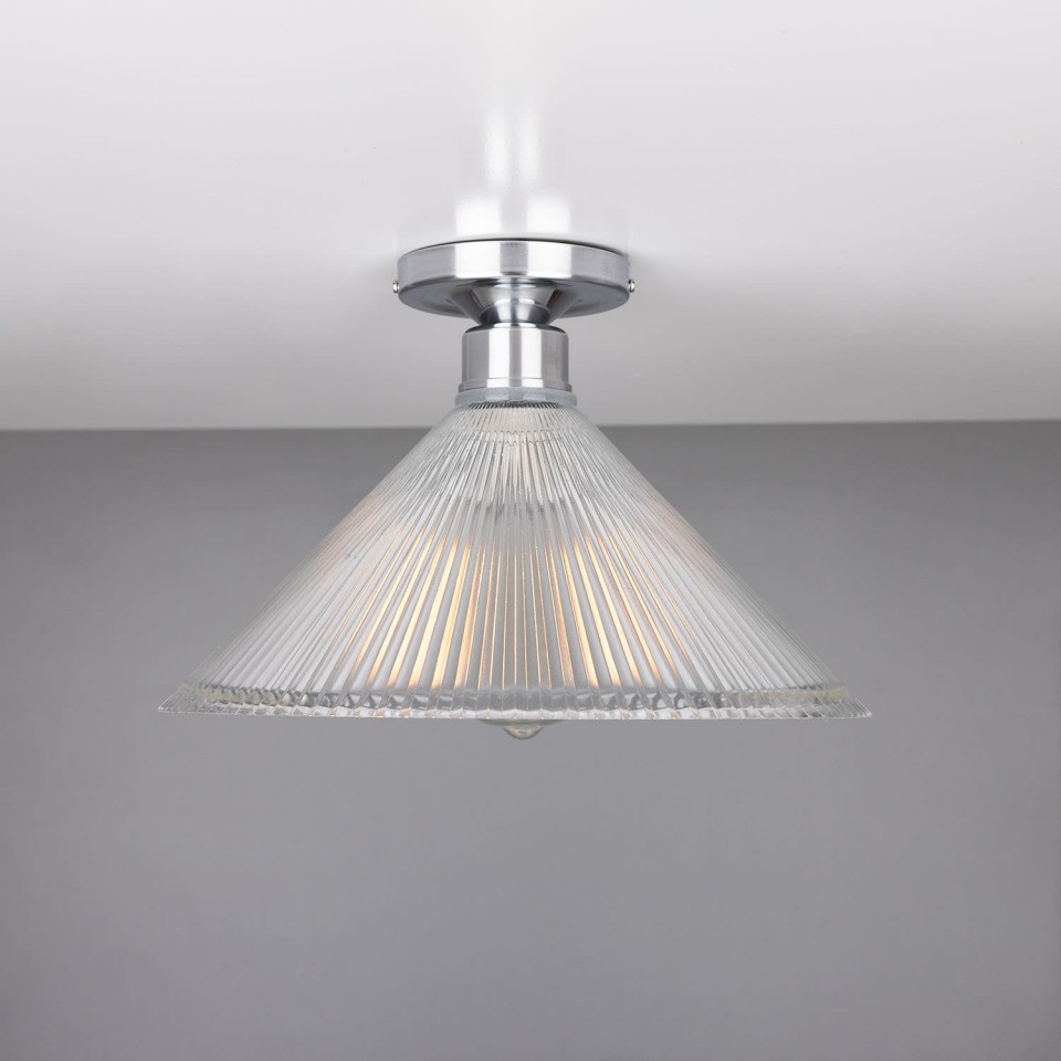 Hanoi Flush Fitting Light Brass/Glass 30 cm