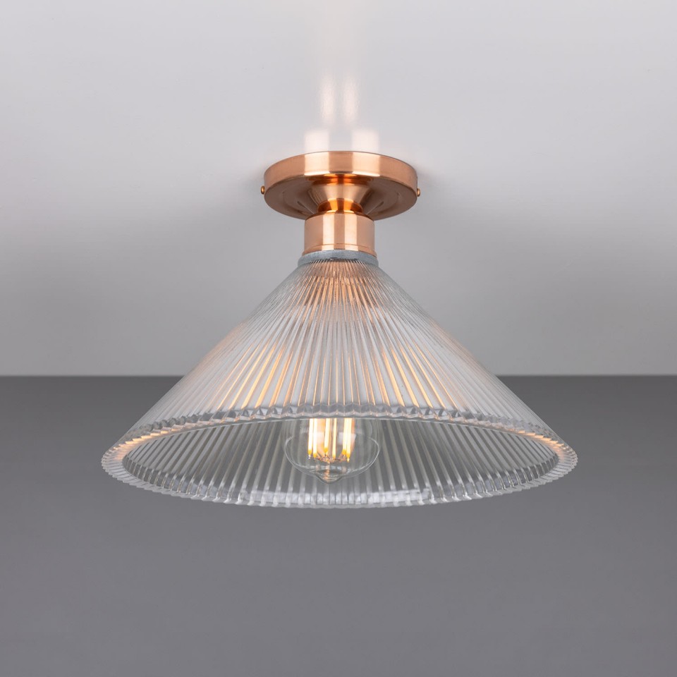 Hanoi Flush Fitting Light Brass/Glass 30 cm