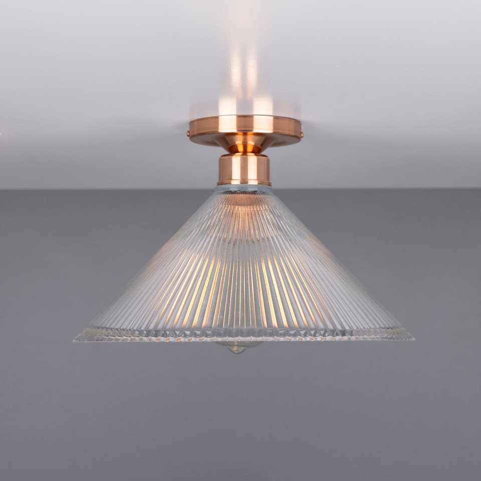 Hanoi Flush Fitting Light Brass/Glass 30 cm