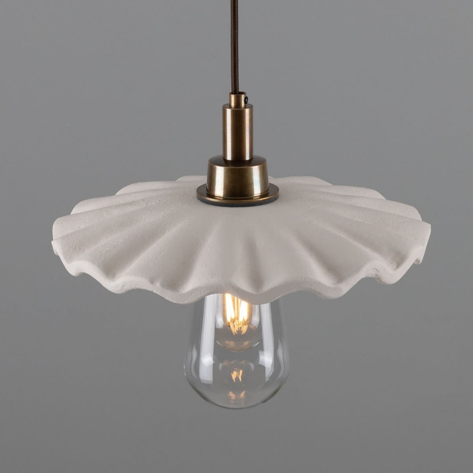 Kirhii Bathroom Ceiling Light Ceramic Matte White 27cm IP44