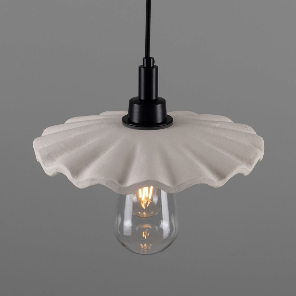 Kirhii Bathroom Ceiling Light Ceramic Matte White 27cm IP44