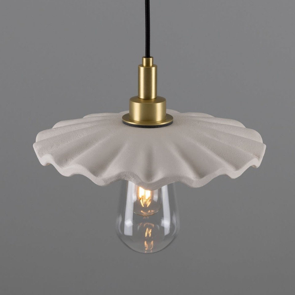 Kirhii Bathroom Ceiling Light Ceramic Matte White 27cm IP44