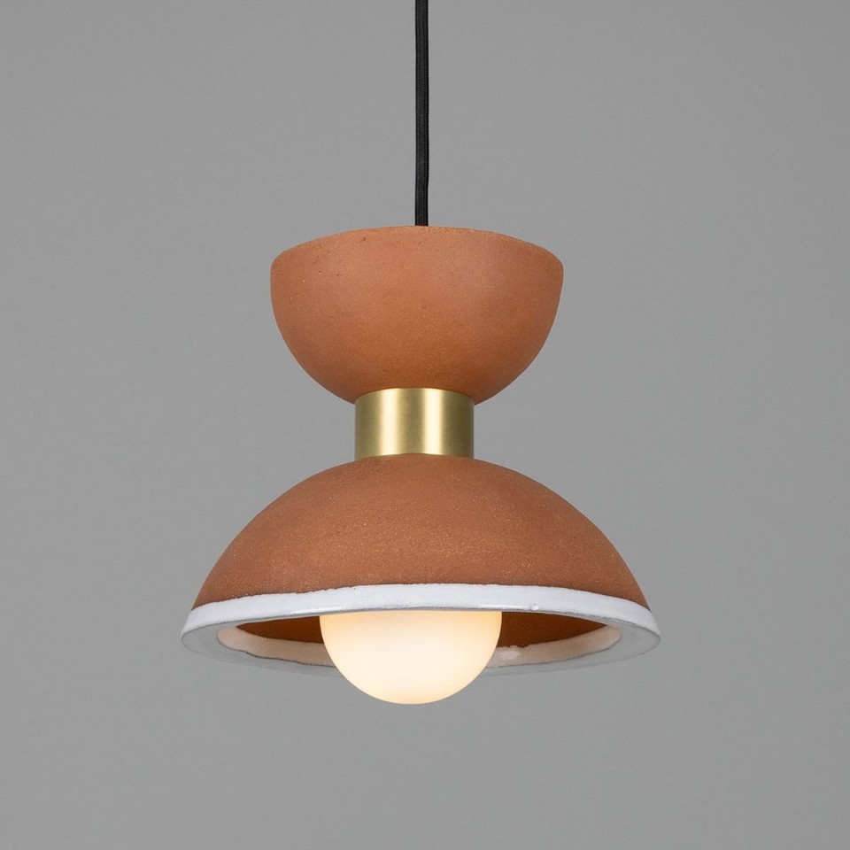 Nakaii Ceiling Light Terracotta White Ceramic/Brass 20cm