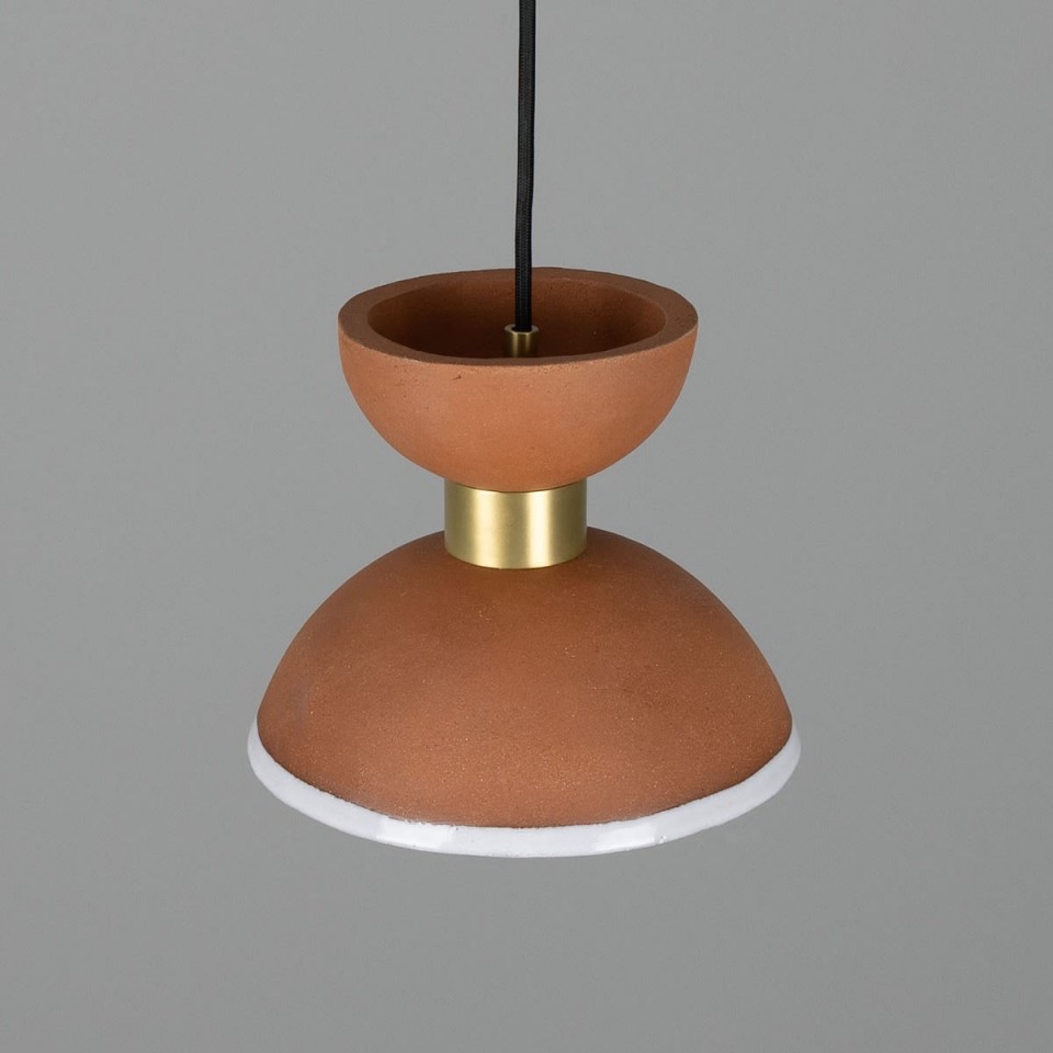 Nakaii Ceiling Light Terracotta White Ceramic/Brass 20cm