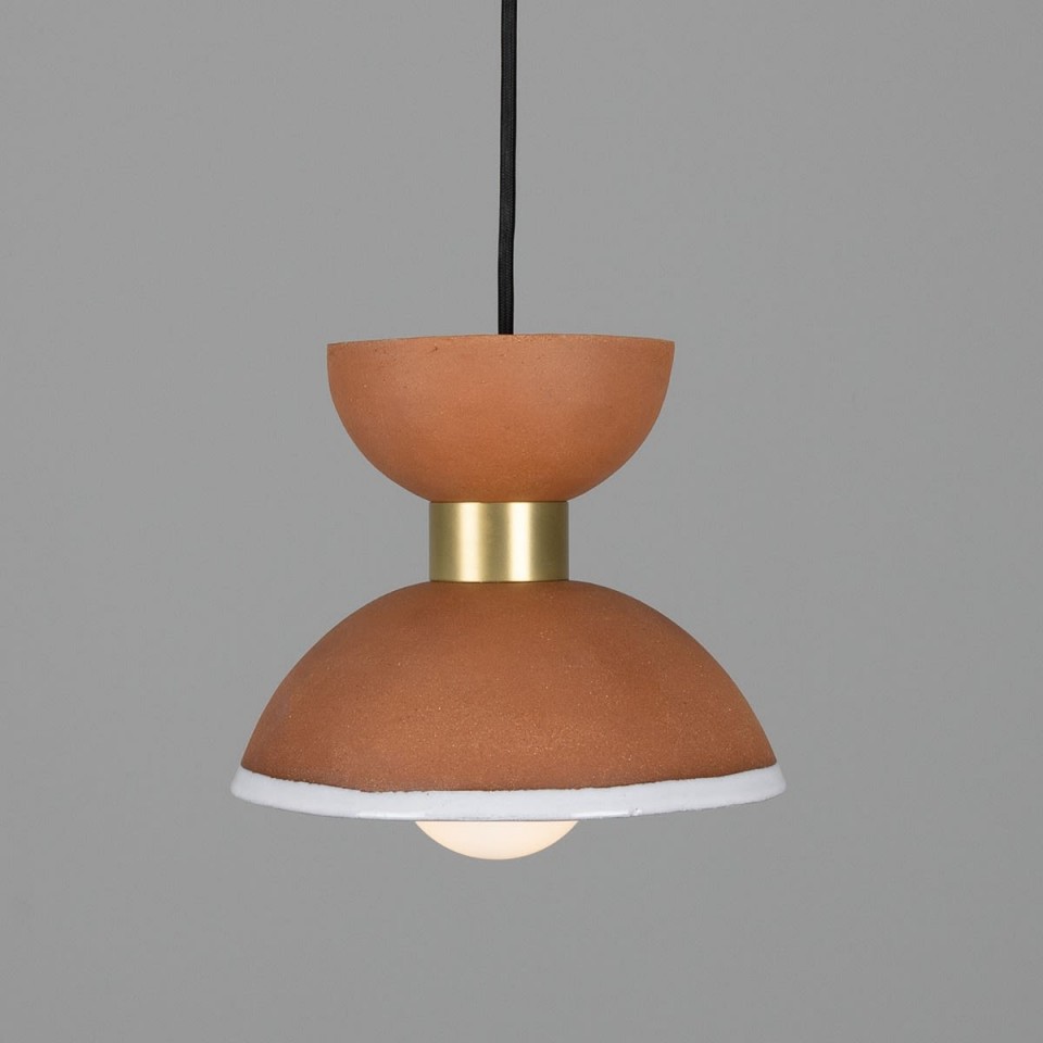 Nakaii Ceiling Light Terracotta White Ceramic/Brass 20cm