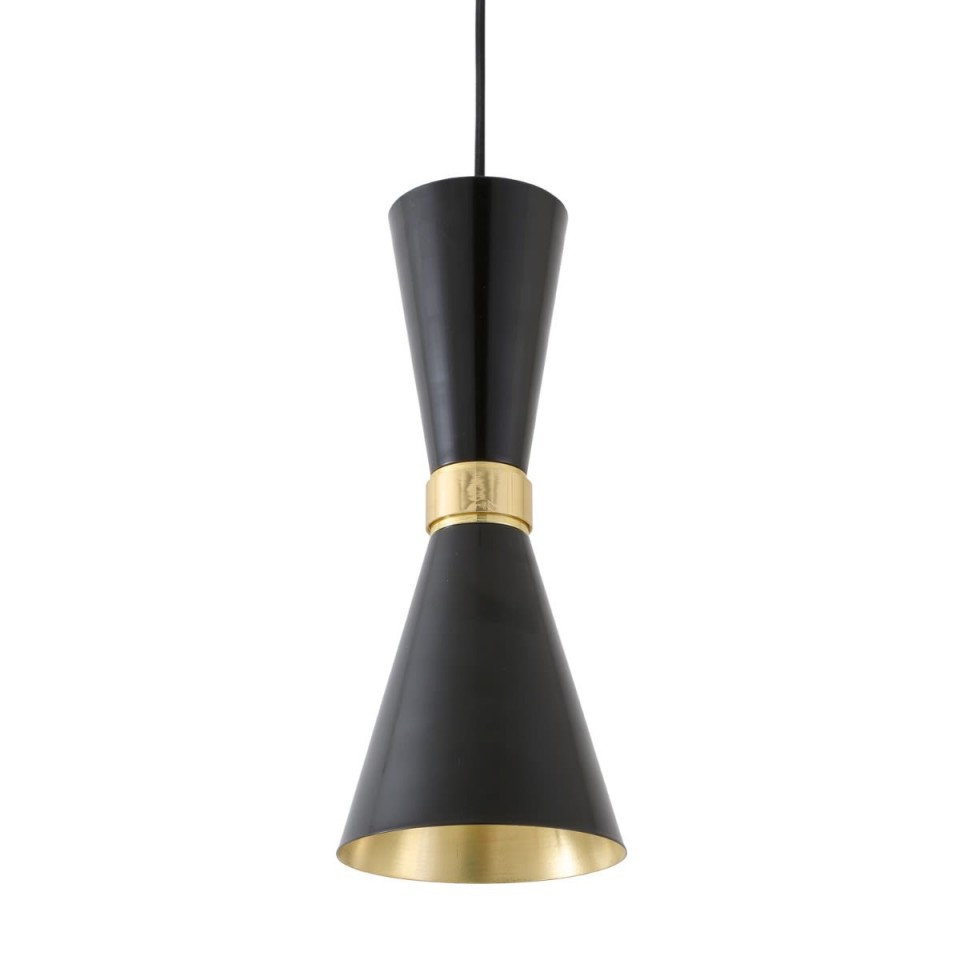 Cairo Ceiling Light Black/White/Brass 14 cm