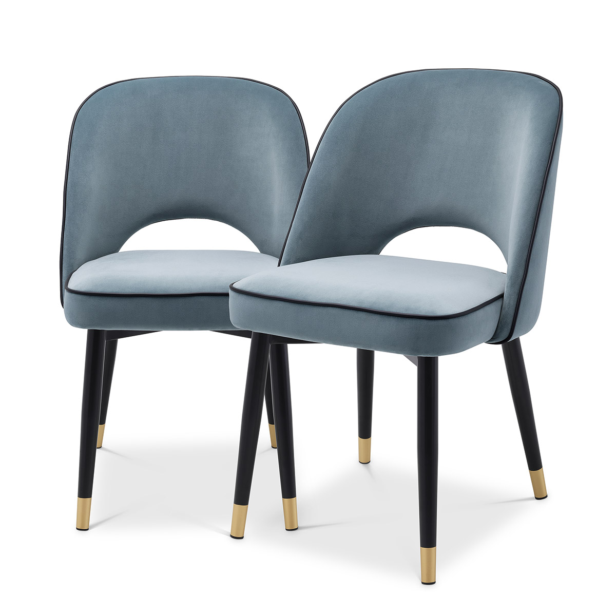 Cliff Dining Chair Set of 2 Velvet 56 cm