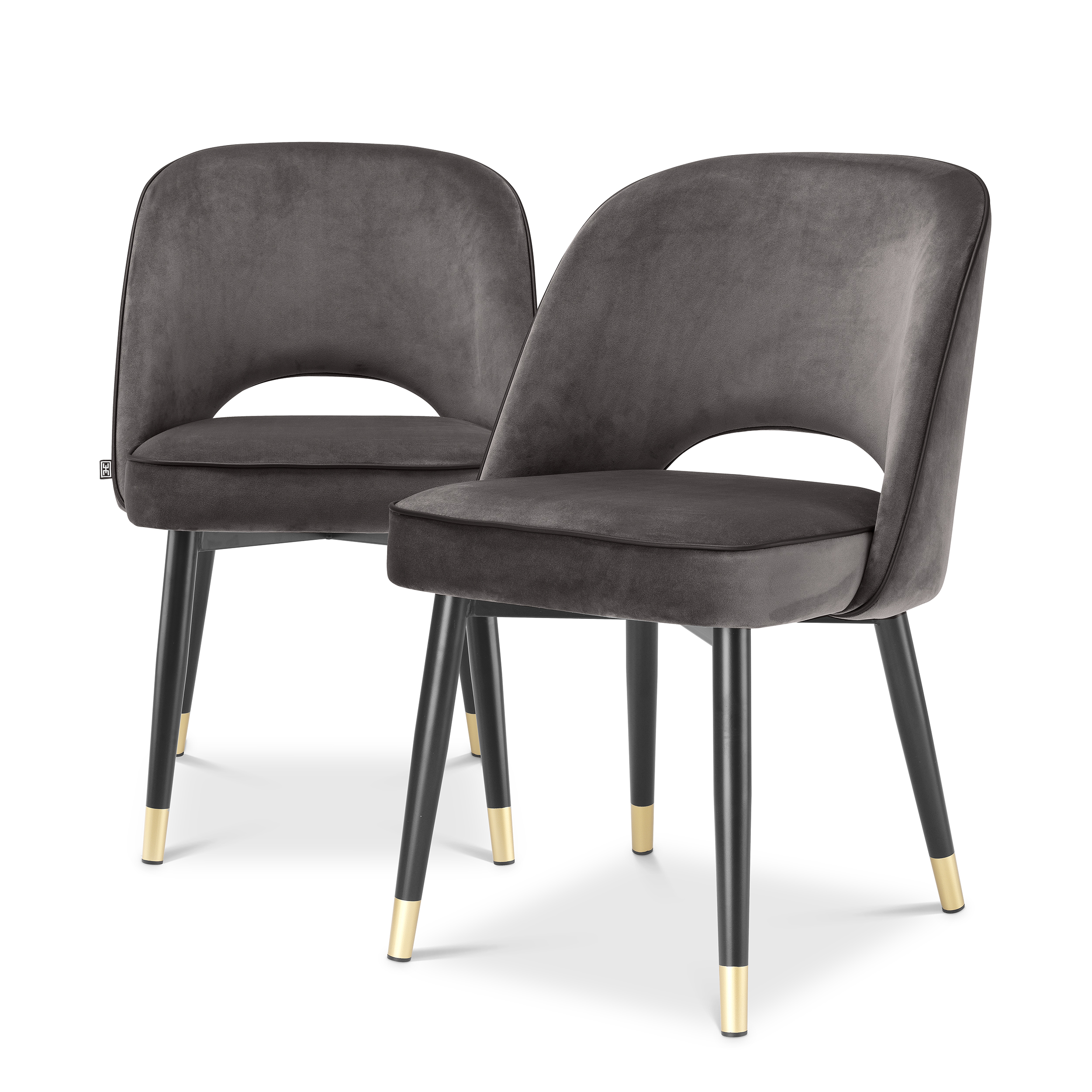 Cliff Dining Chair Set of 2 Velvet 56 cm